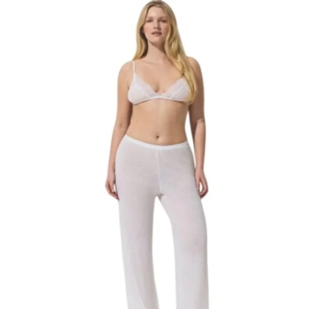Skims Sheer Cotton Lace Bralette Snow White Triangle Bra TR-TRI-8169W 3X